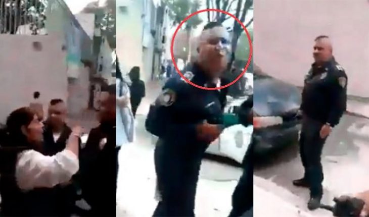 translated from Spanish: CdMx Police spits on a woman on streets of the Narvarte colony; already research it (Video)