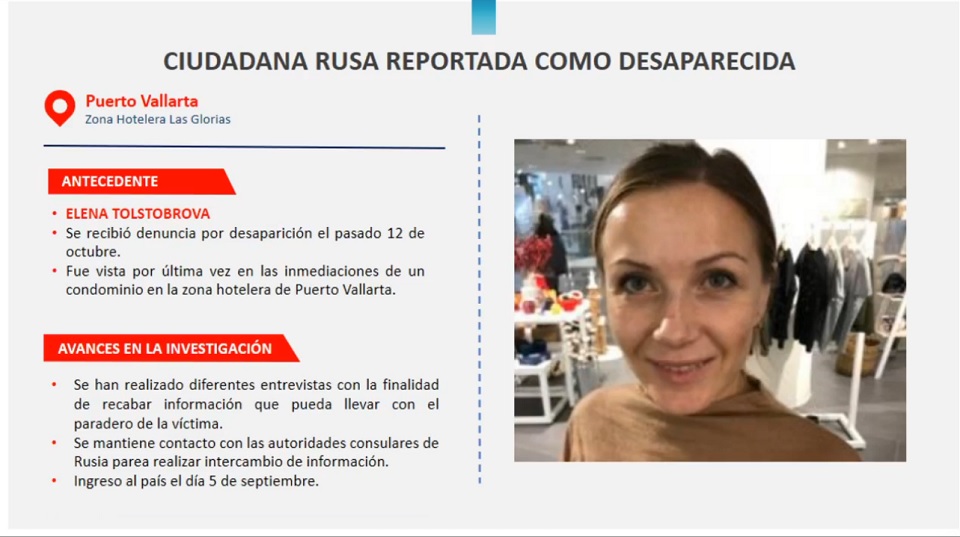 Buscan a Elena Tolstobrova, mujer rusa con reporte de desaparición en Jalisco