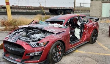 translated from Spanish: A Ford Mustang was destroyed in a fire training