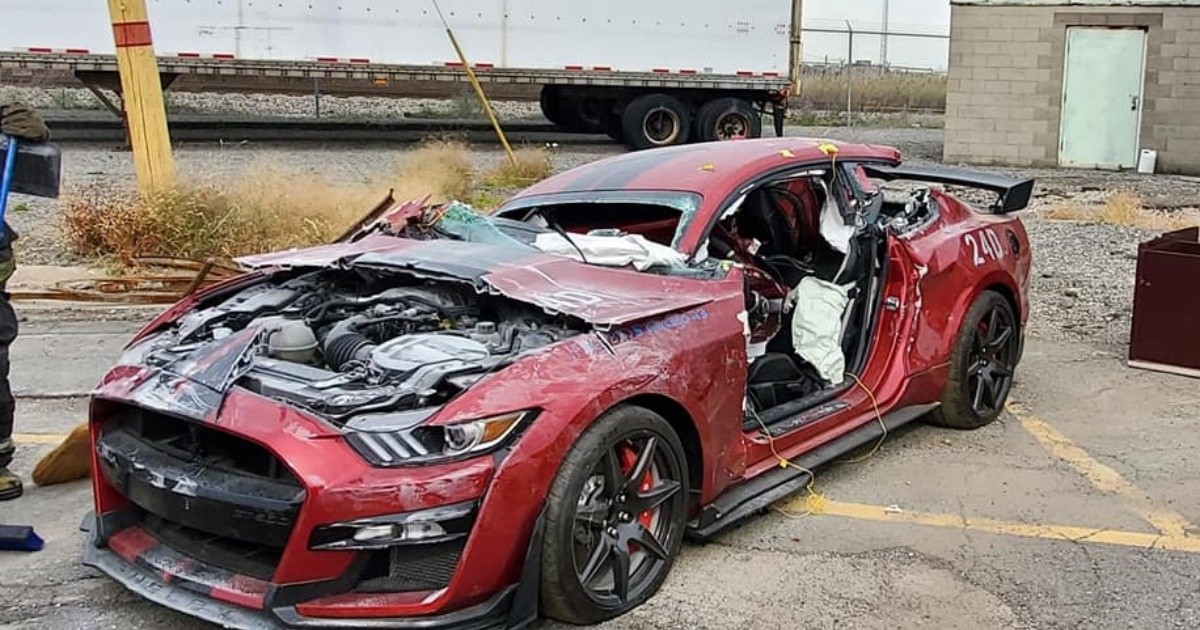 A Ford Mustang was destroyed in a fire training