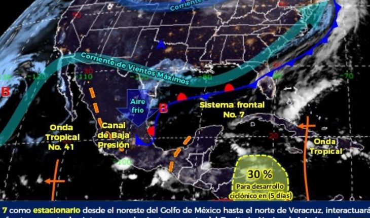 translated from Spanish: Climate in Mexico: rains will affect several states