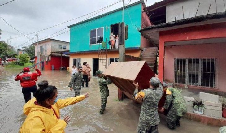 translated from Spanish: It is issued alert for heavy rains in Chiapas, Veracruz and Tabasco