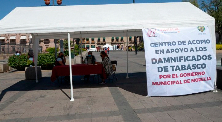 Gobierno de Morelia mantiene llamado de solidaridad a la ciudadanía en pro de Tabasco
