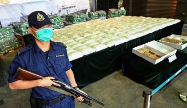 Incautan en Hong Kong media tonelada de metanfetaminas de México 