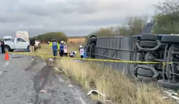 Vuelca autobús de Frena en Tamaulipas, hay dos muertos
