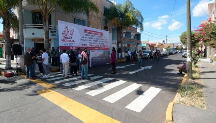 Morelia city council reports 20 mdp investment in roads of the Prados Verdes colony