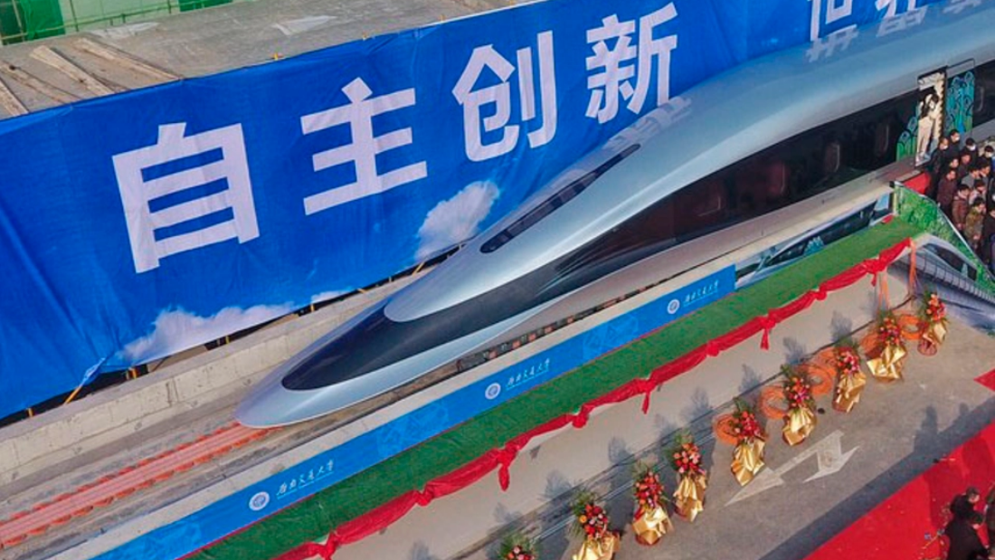 El nuevo tren que presento China: levita y alcanza los 620 kilómetros por hora