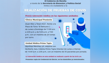 Gobierno de Morelia continua jornadas de detección de COVID entre la población