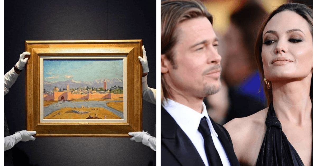 Angelina Jolie vendió un cuadro exclusivo que le regaló Brad Pitt por una cifra millonaria