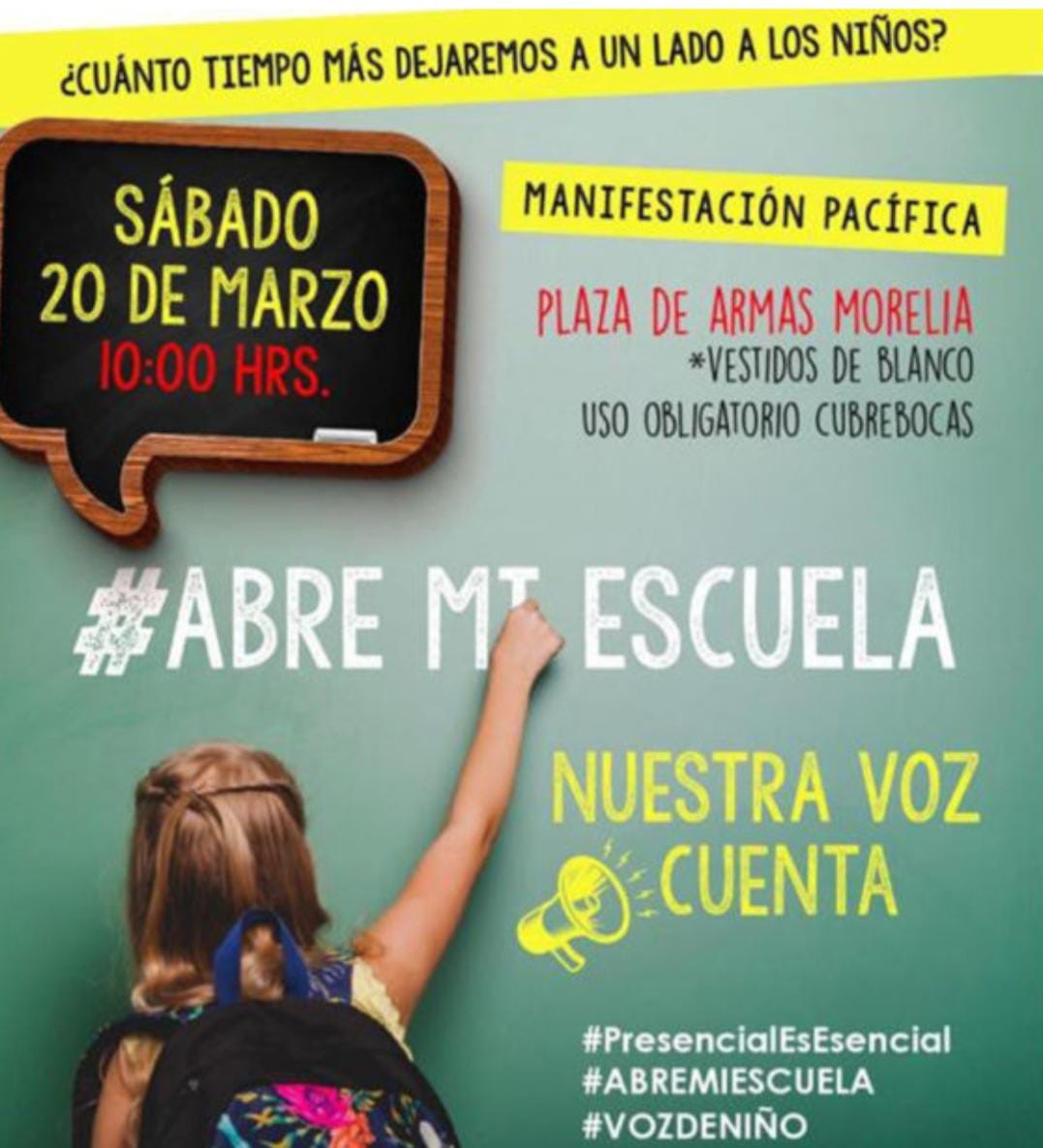 Asociación #AbremiEscuela realizará manifestación pacífica en Plaza de Armas