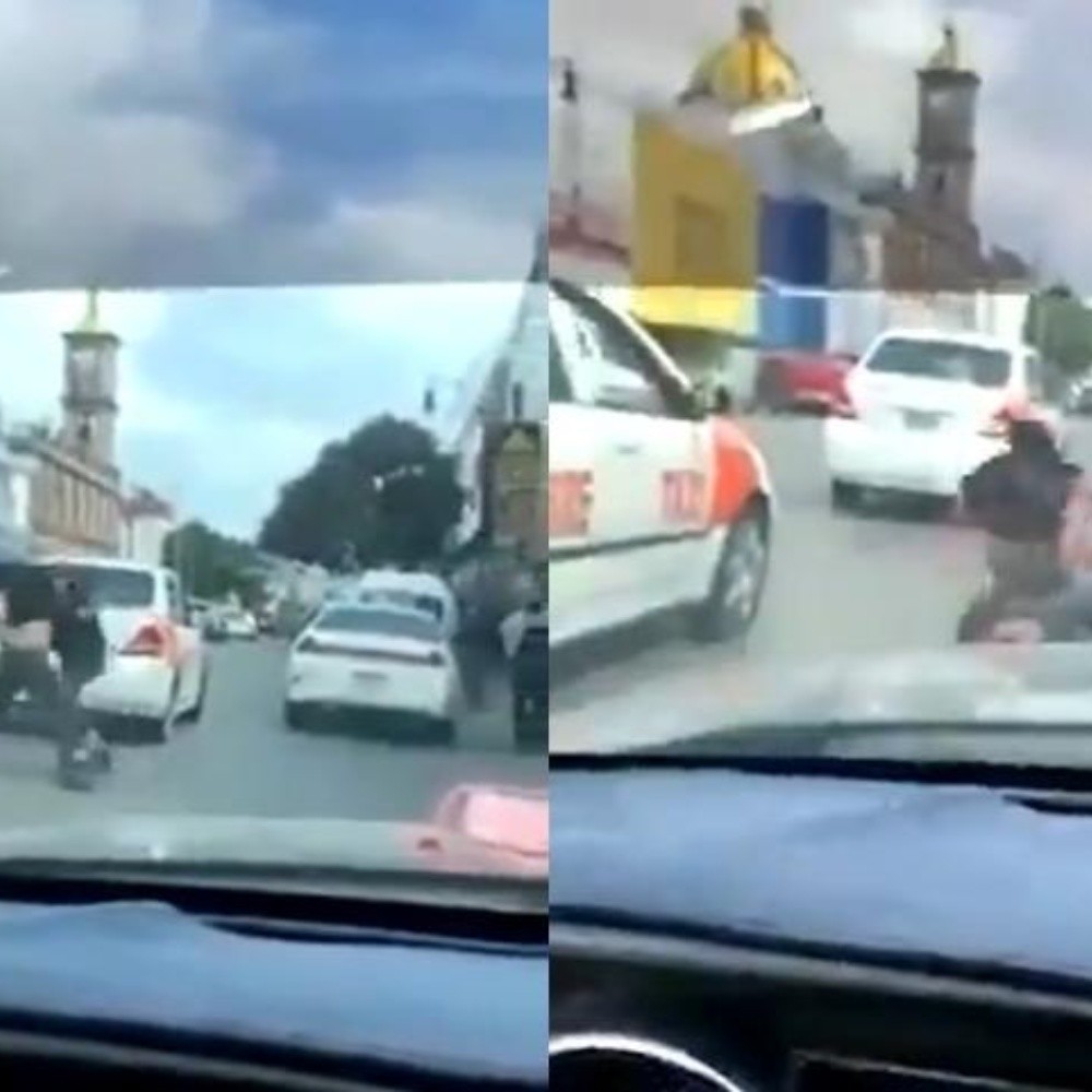 Taxistas en Tijuana pelean a golpes en plena calle