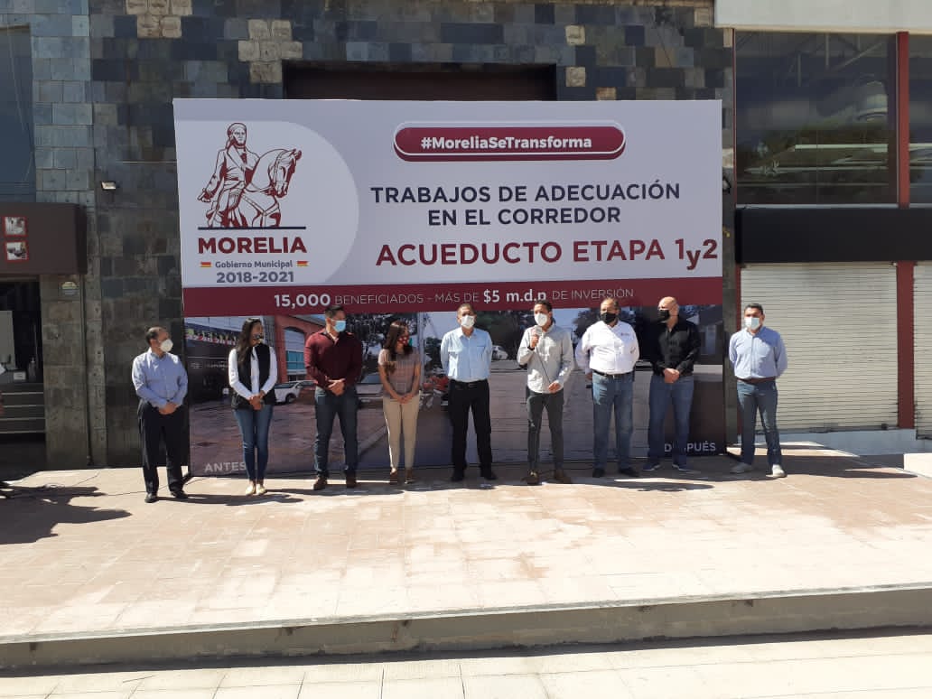 Tras 7 meses, inauguran corredor en avenida Acueducto en Morelia