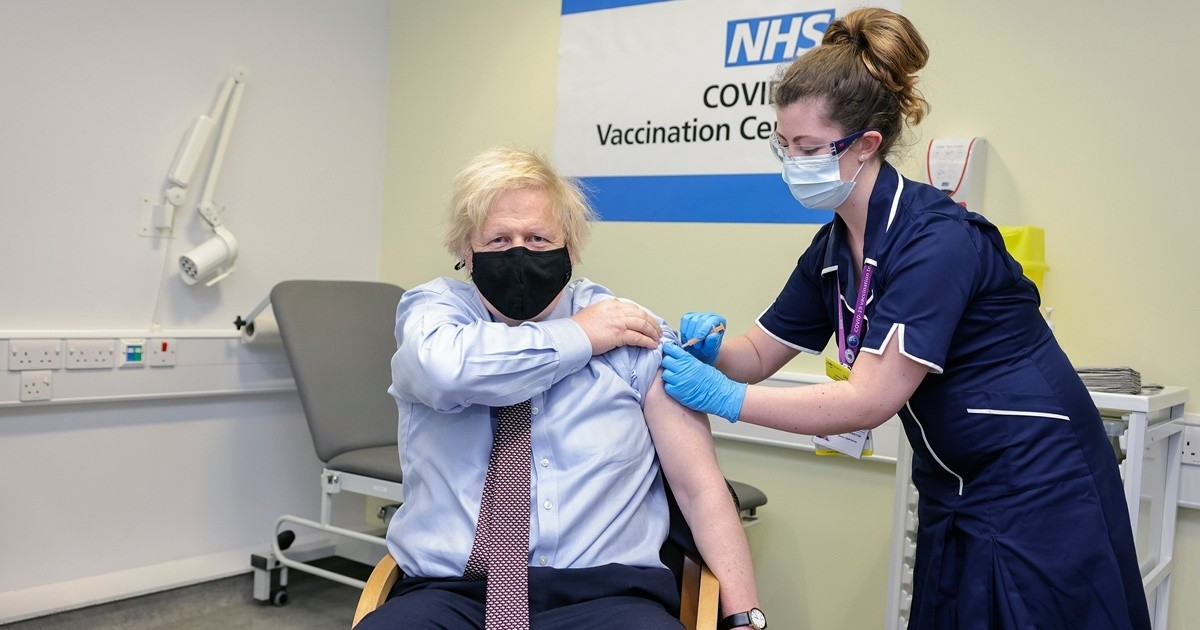Boris Johnson received the first dose of the AstraZeneca vaccine against COVID-19