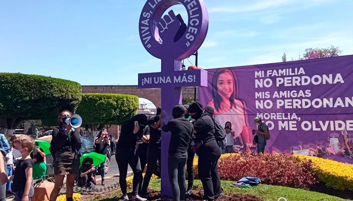 Un marched, commemorates Assembly 8M Women's Day in Morelia
