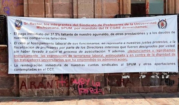 Con manifestación en Junta Local de Conciliación y Arbitraje, SPUM exige toma de nota a Comité Interino