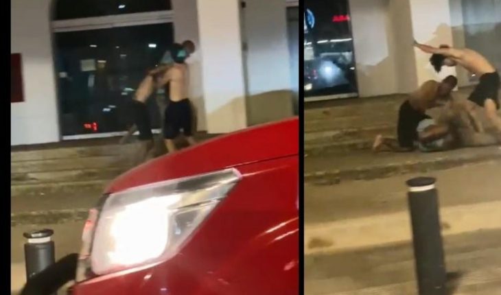 Video. Dos jóvenes golpean a un hombre en Mazatlán