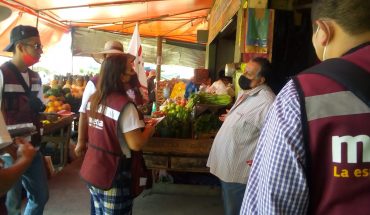 Yolanda Guerrero candidata a diputada federal visitó el mercado Hidalgo en Zamora
