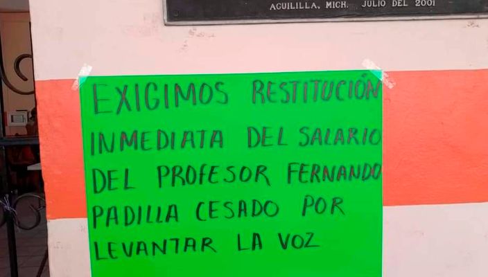 After protests, they release Aguililla professor's payroll