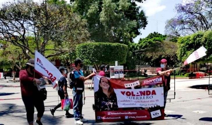 translated from Spanish: Arduous week of campaign work in the 5th arrondissement was conducted by Yolanda Guerrero, a candidate for federal deputy for MORENA