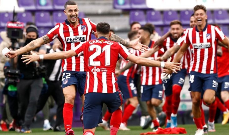 translated from Spanish: Atletico Madrid beat Valladolid and became Champion of La Liga