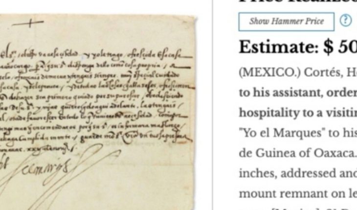 translated from Spanish: Mexico claims stolen documents from Hernán Cortés