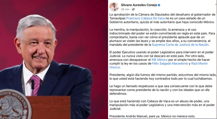 Silvano Aureoles calls on AMLO to "stop" his authoritarianism