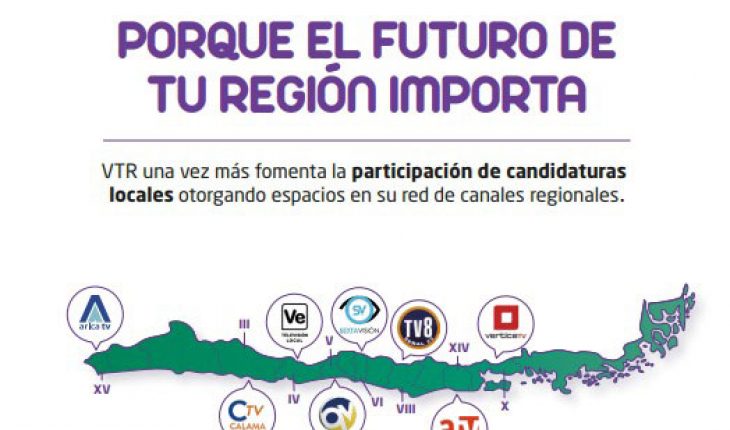 translated from Spanish: VTR encourages local candidacies by granting spaces in its network of regional channels