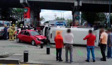 Choque entre auto y combi deja 10 heridos en la Av. Madero de Morelia