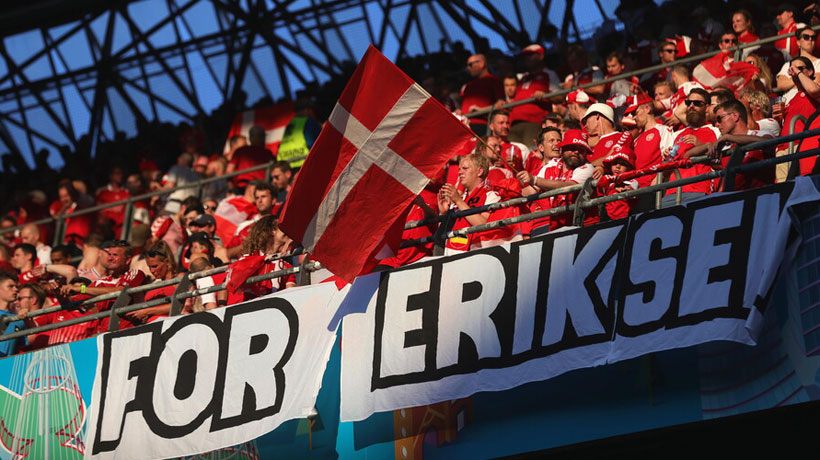 Eriksen reaparece de visita en entrenamiento y recarga de energía a una Dinamarca que cree en sus opciones