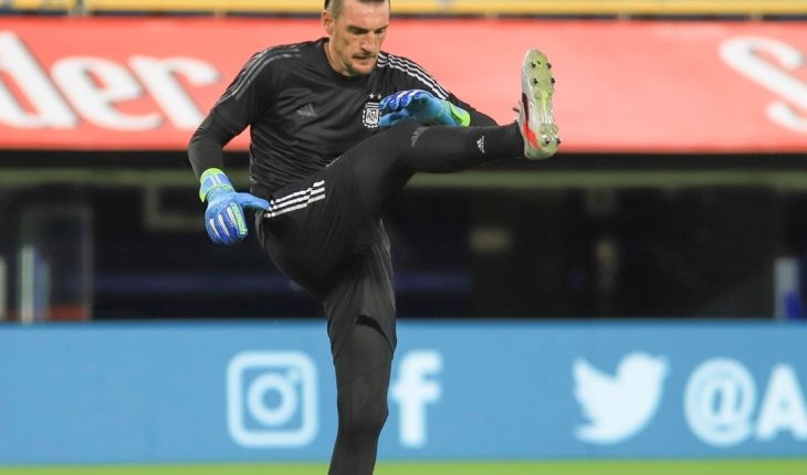 translated from Spanish: Franco Armani tested positive again and is not traveling to Colombia