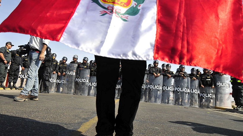 Supporters of Free Peru and Popular Force demonstrated in Lima
