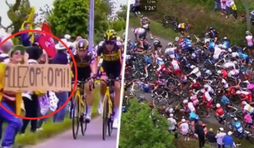 translated from Spanish: Tour de France: A fan crossed the track and generated a massive accident