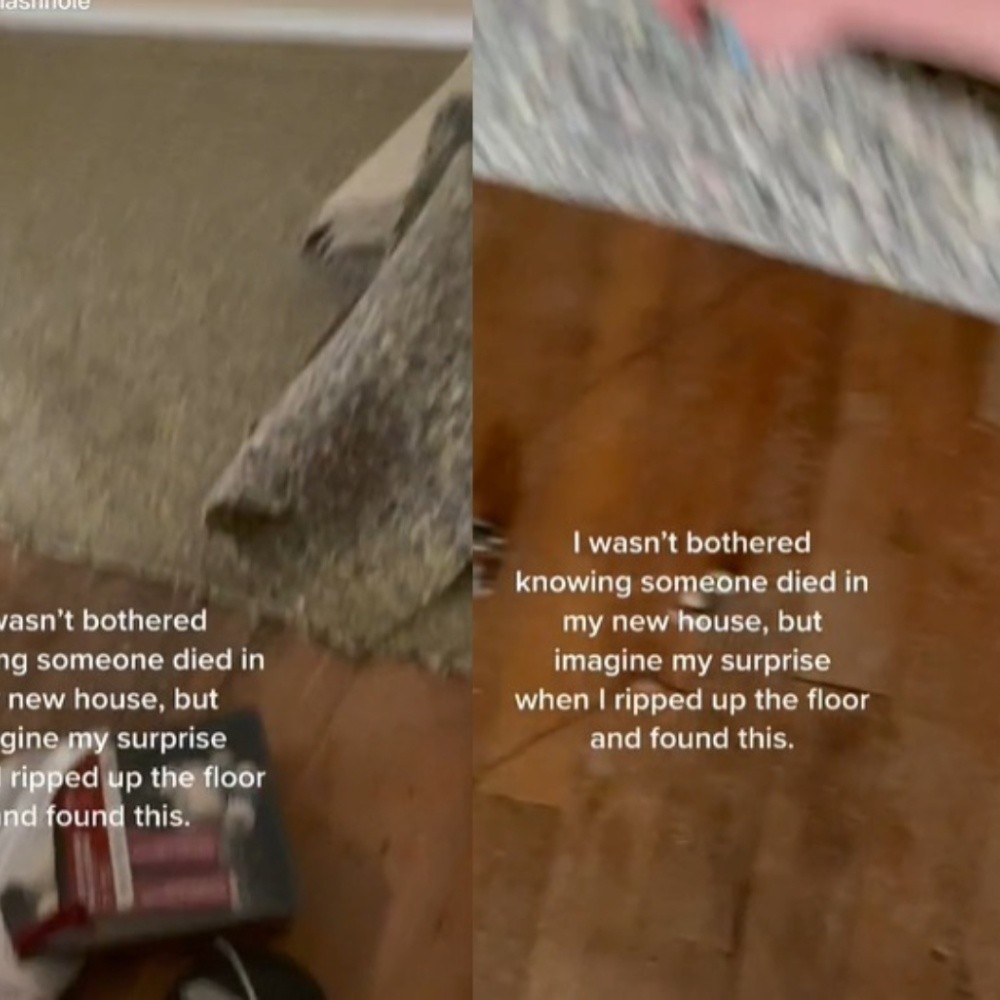 Woman moves into a house and finds something when removing the carpet