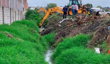 Brigada Interinstitucional retira 45 toneladas de lirio y basura en dren de Morelia