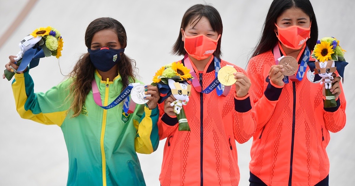 Medallistas de 13 y 16 años: el podio del skate femenino rompió el récord de juventud