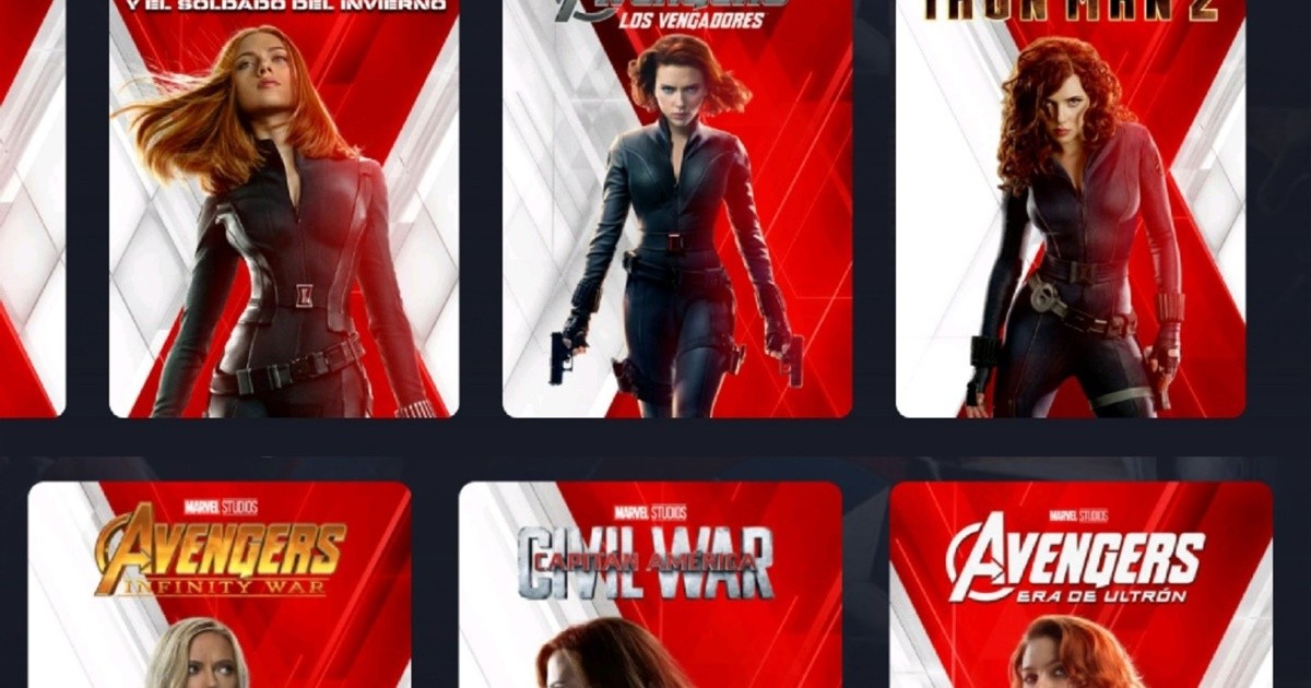 Por el estreno de Black Widow, Disney+ cambió las portadas de las películas