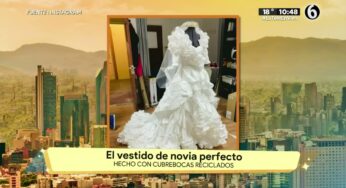 Video: Crean vestido de novia con cubrebocas reciclados | La Bola del 6