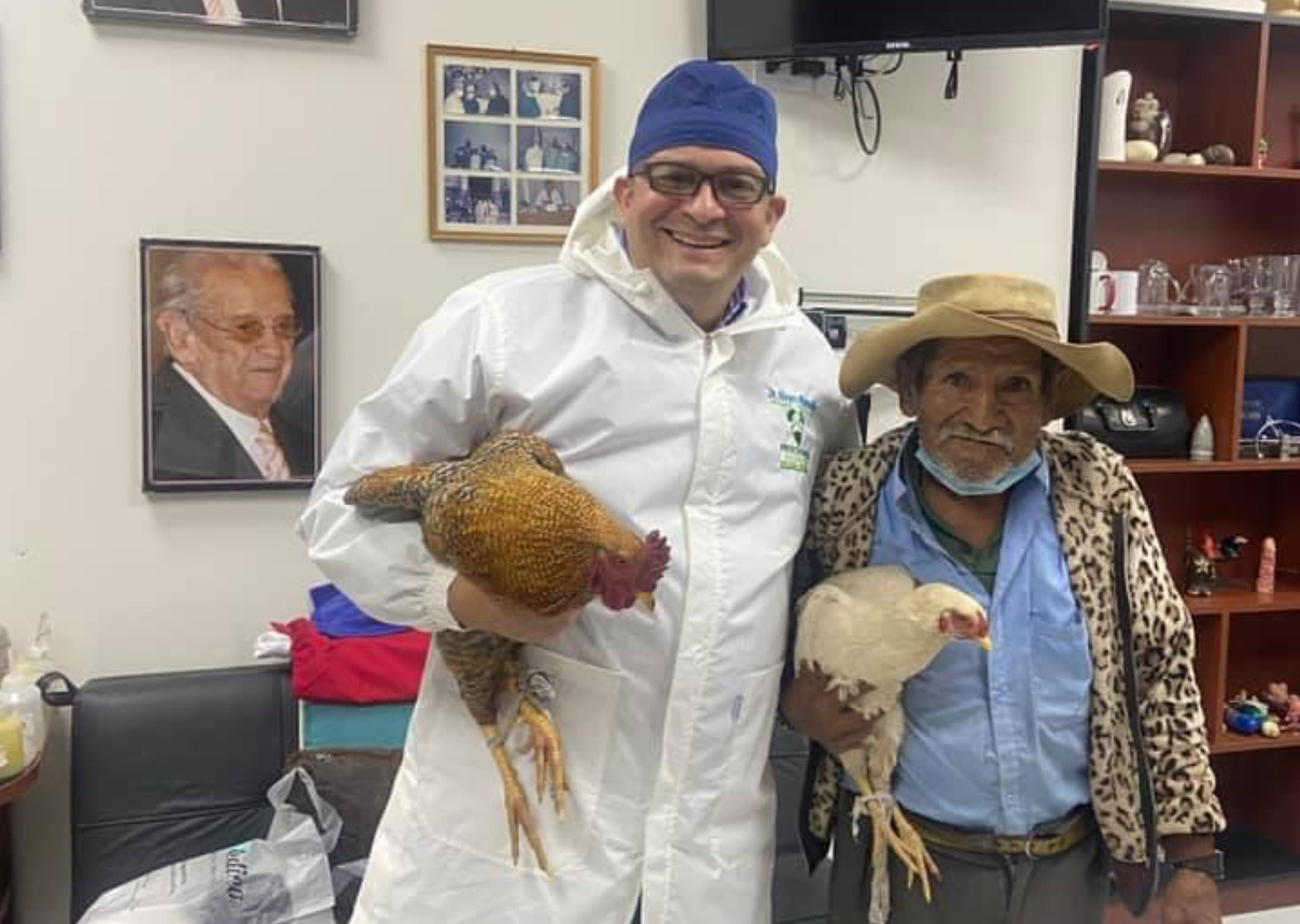 Doctor operates on his emergency patient and receives 2 chickens as a gift