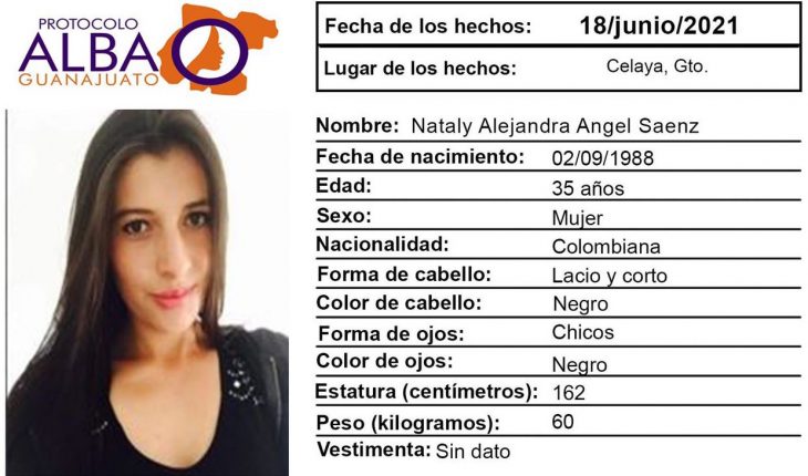 translated from Spanish: Nataly Alejandra left Colombia for work and disappeared in Celaya