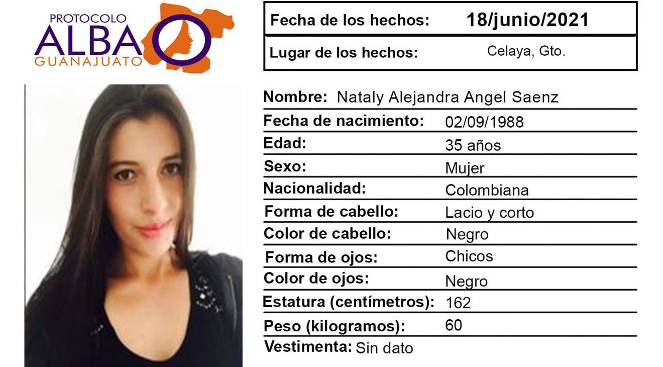 Nataly Alejandra left Colombia for work and disappeared in Celaya