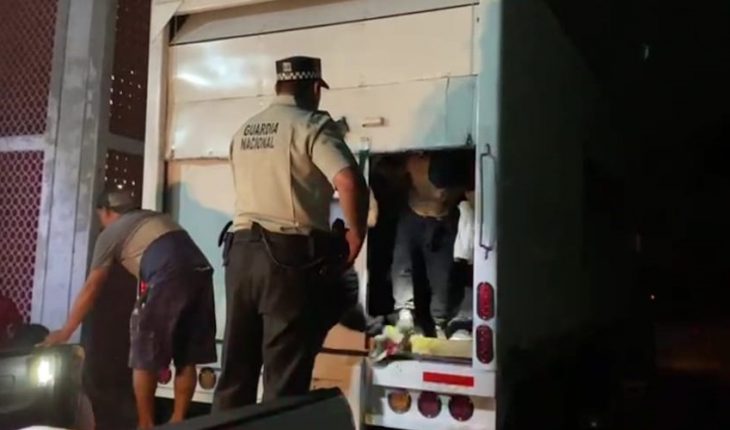 translated from Spanish: They detain 130 migrants crammed into a truck in Chiapas; 30 are children