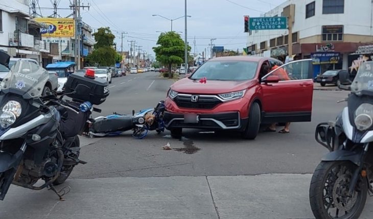 Niña y joven en moto resultan heridos tras choque en Mazatlán