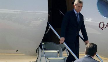 translated from Spanish: Macri arrived this afternoon in the country and joins the campaign of Together for Change