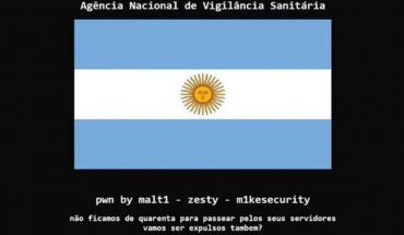 Hackearon la página de ANVISA y dejaron un mensaje en favor de Argentina