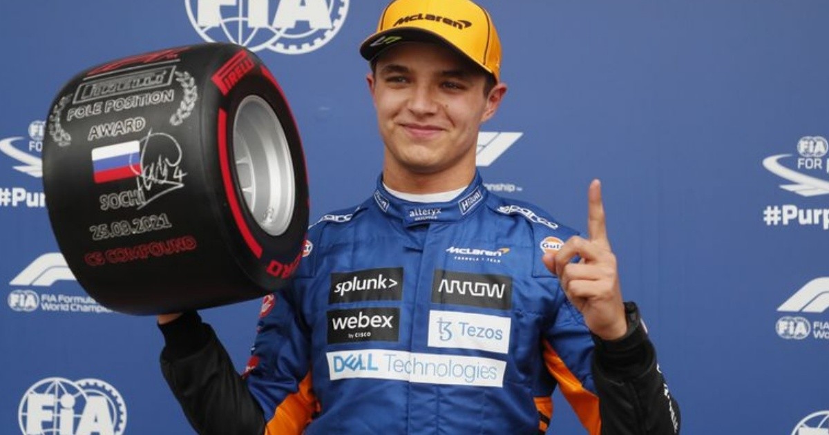 Lando Norris obtuvo su primera pole position en la Fórmula 1 en el GP de Rusia