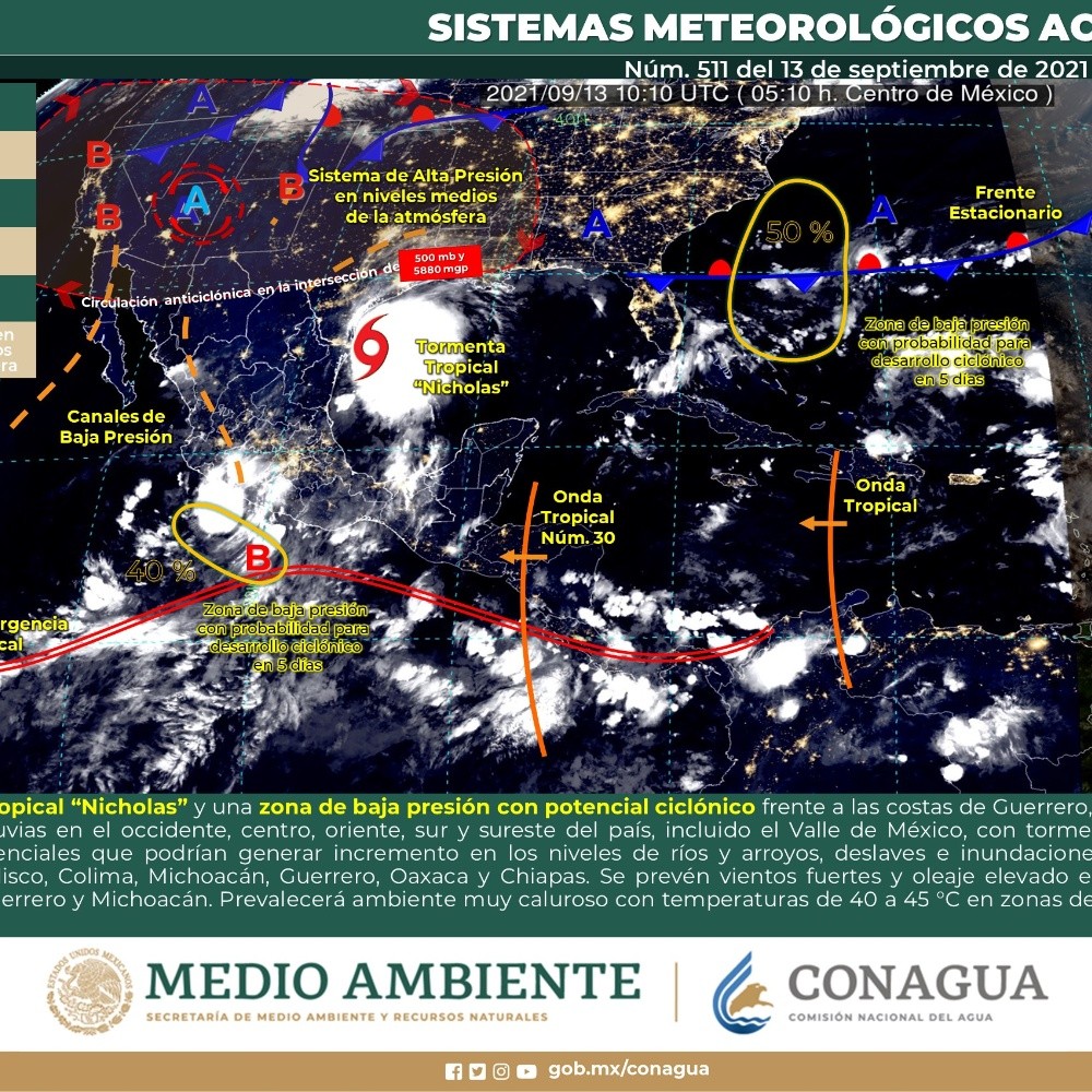 tormenta tropical Nicholas se ubicará en Tamaulipas