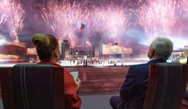 translated from Spanish: AMLO in ceremony for Independence
