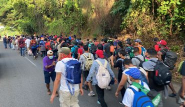 translated from Spanish: New migrant caravan departs from Tapachula; GN does night operations