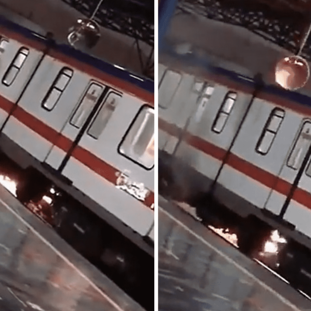 VIDEO. Monterrey Metro car catches fire after lightning strikes