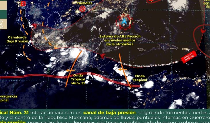 translated from Spanish: tropical wave No. 31 will cause rains